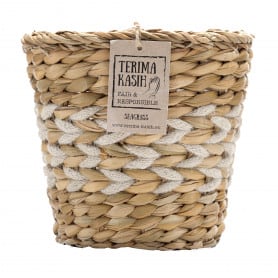Cache-pot naturel en jute - Grossiste fleuriste déécoration tendance