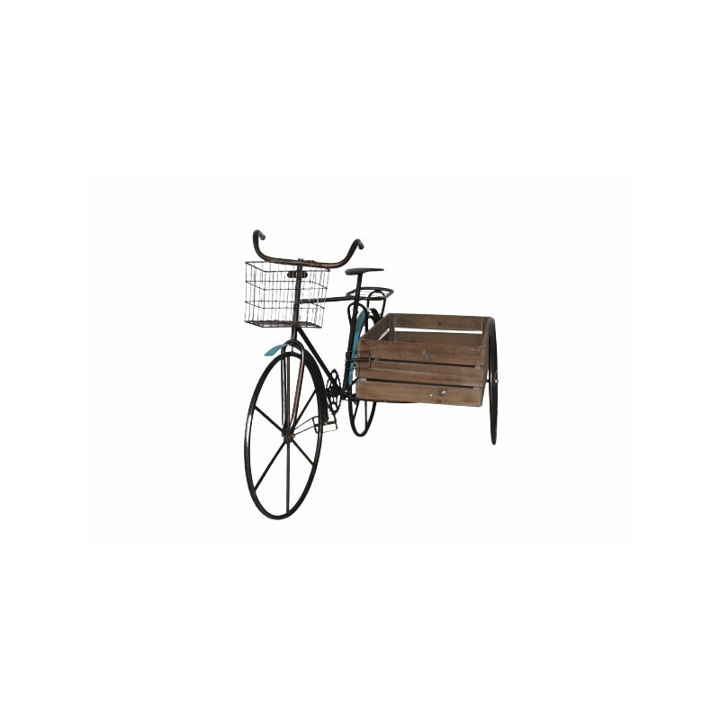 Vélo et side car en métal décoratif - Grossiste fleuriste déco vintage