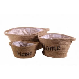 Set de 3 paniers - Grossiste fleuriste décoration tendance vintage