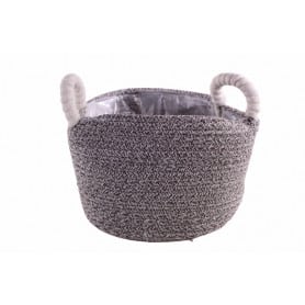 Panier rond en corde et anses - Grossiste fleuriste déco tendance