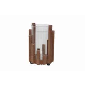 Photophore en verre support en bois - Grossiste fleuriste déco design