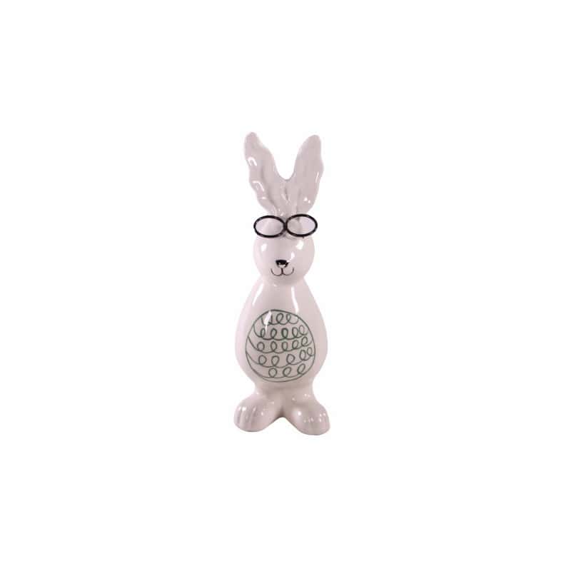 Lapin à lunettes en céramique - Grossiste fleuriste décoration design