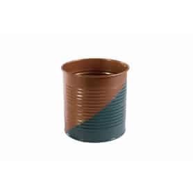 Cache-pot rond en zinc bicolore plusieurs tailles - Flash