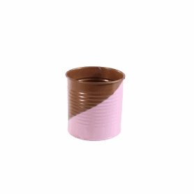 Cache-pot rond en zinc bicolore plusieurs tailles - Flash
