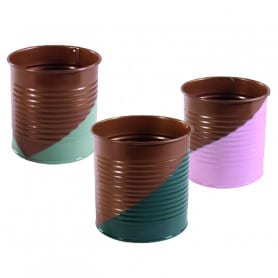 Cache-pot rond en zinc bicolore plusieurs tailles - Flash