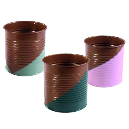 Cache-pot rond en zinc bicolore plusieurs tailles - Flash
