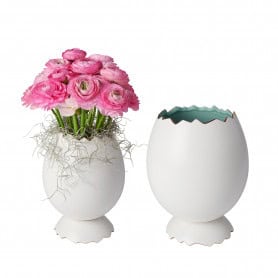 Vase œuf en céramique - Grossiste décoration fleurs séchées tendance