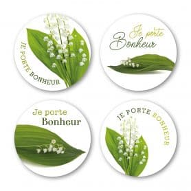 Étiquettes adhésives "Je porte bonheur" - Tusa - 3 variantes