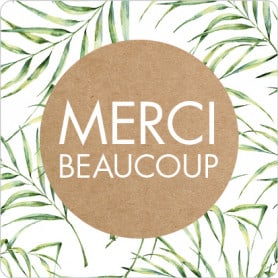 Etiquettes carrées "Merci beaucoup"