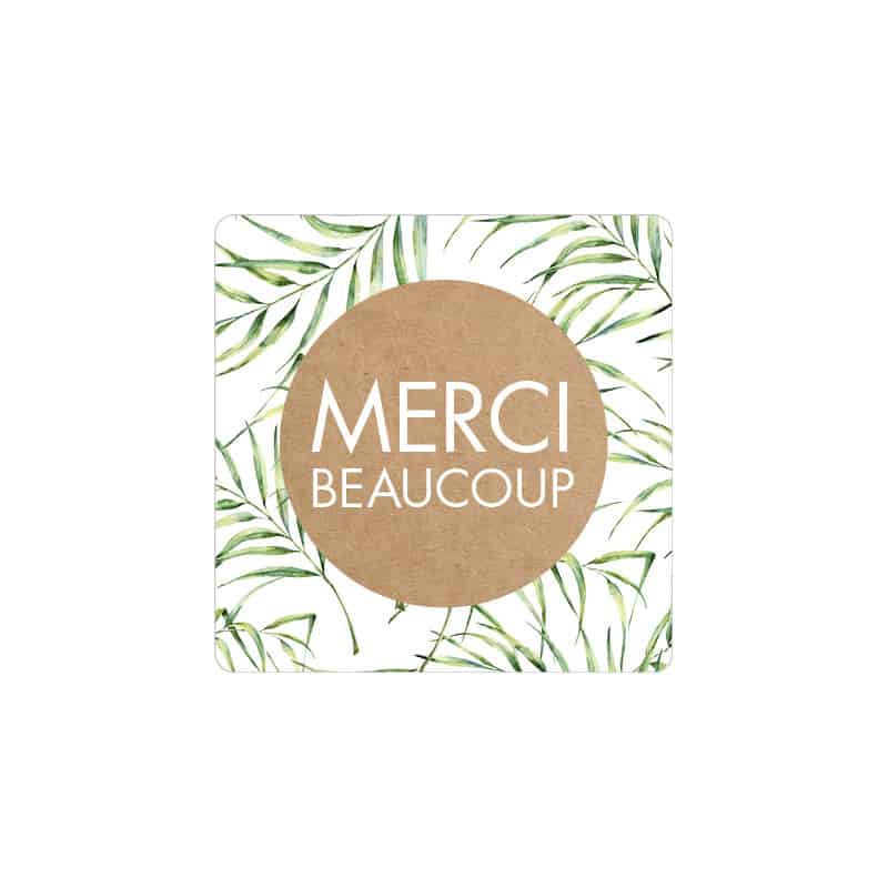 Etiquettes carrées "Merci beaucoup" Etiquettes carrées "Merci beaucoup"