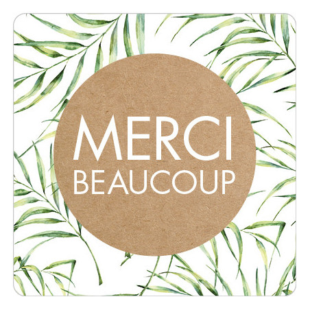 Etiquettes carrées "Merci beaucoup"