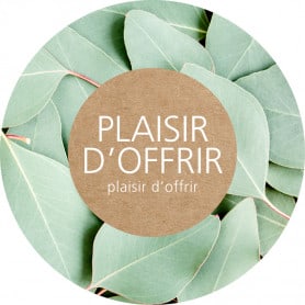 Rouleau de 200 étiquettes adhésives rondes "Plaisir d'offrir" - Wolin