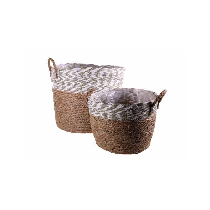 Set de 2 paniers en corde - Grossiste mariage fleuriste évènement déco