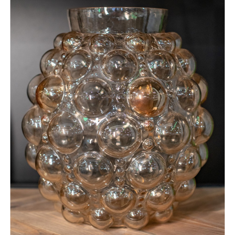 Vase en verre reliefs bulles Legendo - grossiste déco