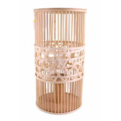 Lanterne cylindrique en bois - Grossiste fleuriste décoration bohème