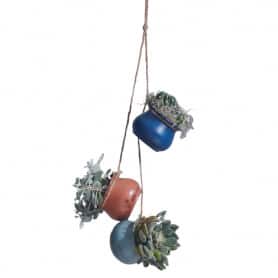 3 cache-pots suspendus en céramique - Grossiste fleuriste déco design