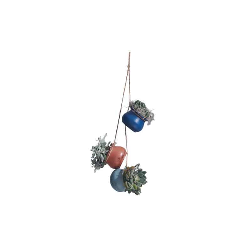 3 cache-pots suspendus en céramique - Grossiste fleuriste déco design