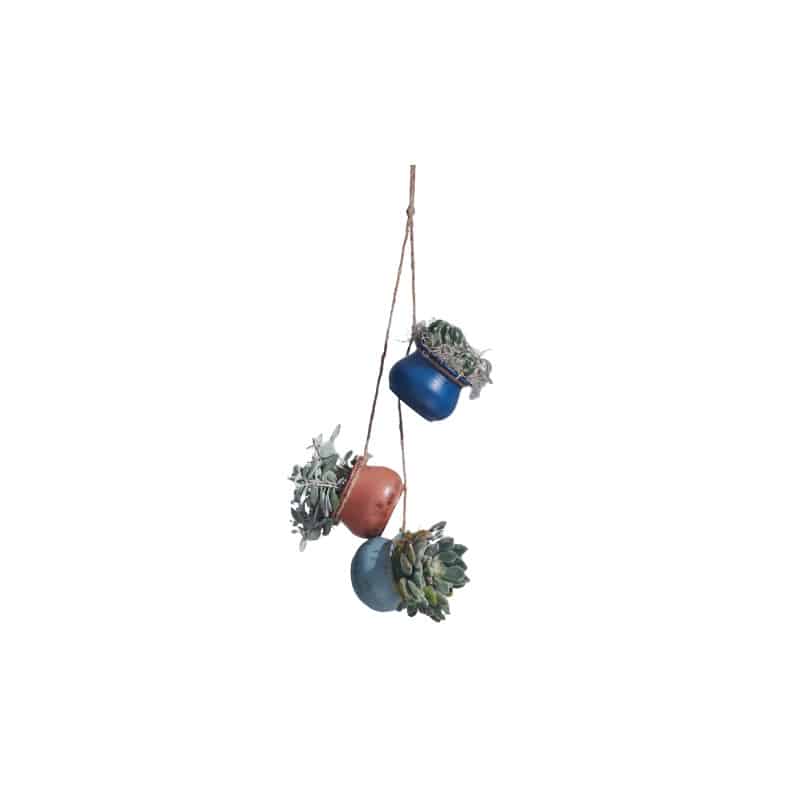 3 cache-pots suspendus en céramique - Grossiste fleuriste déco design 3 cache-pots suspendus en céramique - Grossiste fleuriste déco design