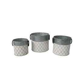 Lots de 3 pots en Zinc Welby