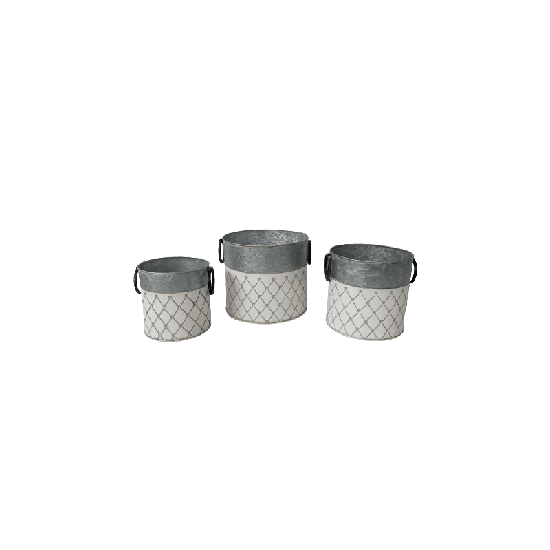 Lots de 3 pots en Zinc Welby