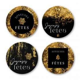 Etiquettes adhésives 'Joyeuses fêtes' - Amba