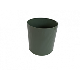 Pot cylindre Strie zinc D. 15 cm x H. 15 cm