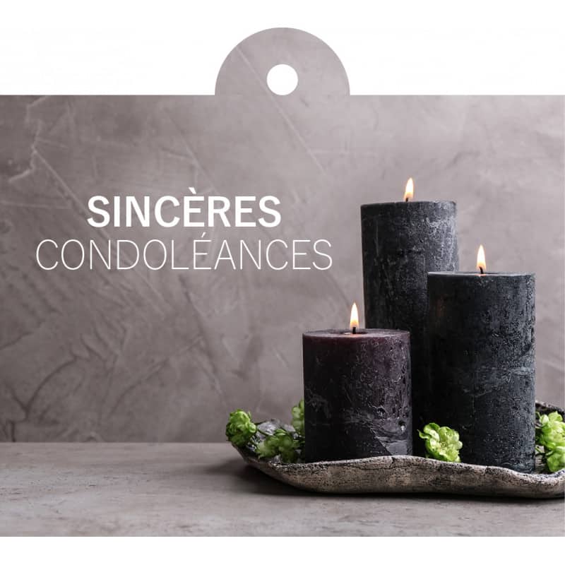 Cartes sincères condoléances avec oeillet - Cartes deuil Cartes sincères condoléances avec oeillet - Cartes deuil