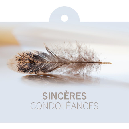 Cartes sincères condoléances avec oeillet - Cartes deuil