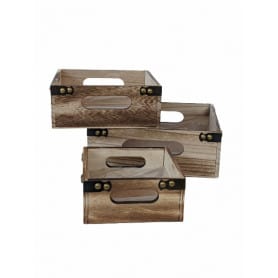 Set de 3 caisses en bois...