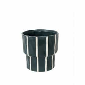 Cache-pot en céramique rayé...