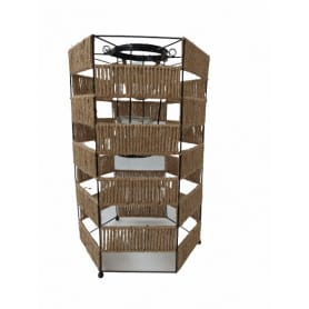 Lanterne hexagonale métal et corde - Grossiste fleuriste déco tendance