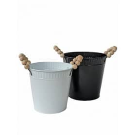 Cache-pot rond en zinc anse...