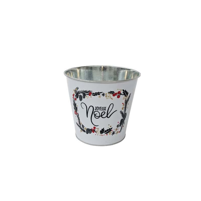 Cache-pot en zinc  - Grossiste décoration evenementielle vitrine noel