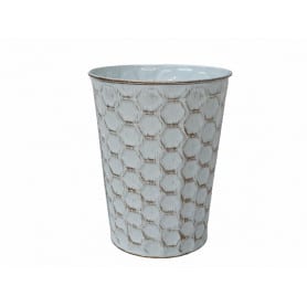 Cache-pot en zinc relief - Grossiste déco tendance vitrine de Noel