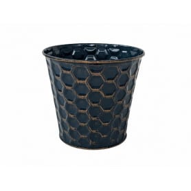 Cache-pot en zinc relief - Grossiste déco tendance vitrine de Noel