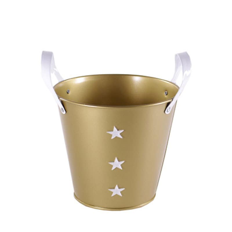 Cache-pot rond zinc étoile - Grossiste fleuriste déco vitrine Noel