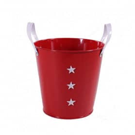 Cache-pot rond zinc étoile - Grossiste fleuriste déco vitrine Noel