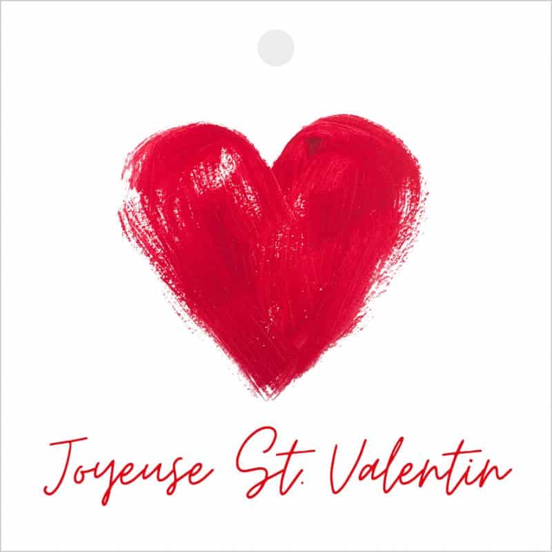 Paquet de 12 cartes carrées 75x75 "Joyeuse St Valentin"