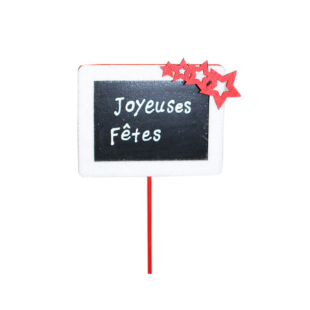Pics Noël ardoise Joyeuses Fêtes - Grossiste fleuriste