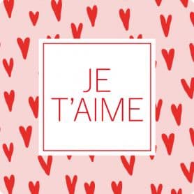 Etiquettes adhésives 35x35 Je t'aime