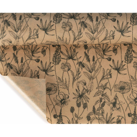 Papier kraft imprimé Wild flower - 5 couleurs