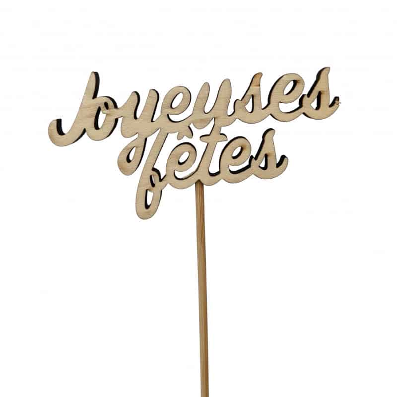 Pics bois joyeuses fêtes H.55cm Berbat - Grossiste décoration