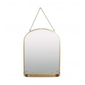 Miroir et étagère en métal doré - Grossiste fleuriste déco St Val