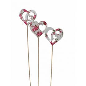 24 pics en bois fleuris - Grossiste fleuriste décoration St Valentin