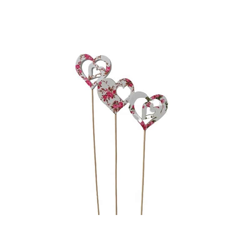 24 pics en bois fleuris - Grossiste fleuriste décoration St Valentin 24 pics en bois fleuris - Grossiste fleuriste décoration St Valentin
