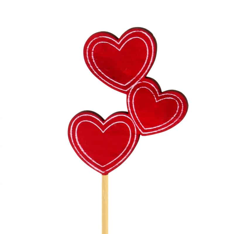 25 pics cœurs en bois - Grossiste fleuriste déco tendance St Valentin