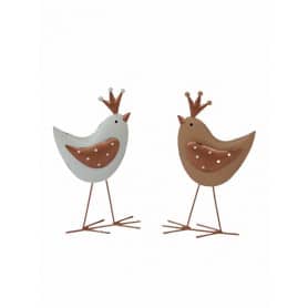 Poules assorties en métal - Grossiste décoration Paques tendance