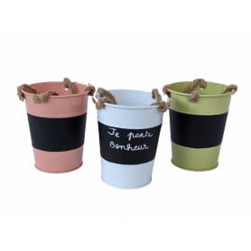 Cache-pot rond en zinc - Grossiste fleuriste 1er Mai muguet