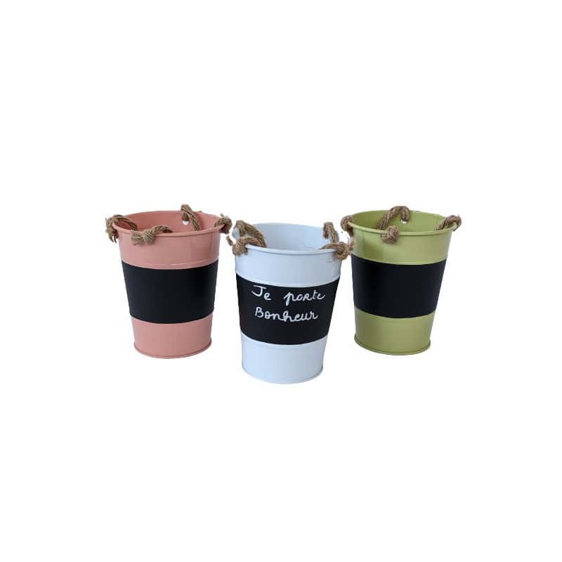 Cache-pot rond en zinc - Grossiste fleuriste 1er Mai muguet