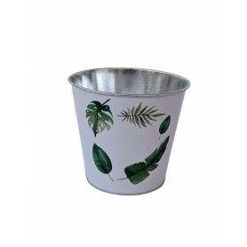 Pot en zinc motif végétal Gari